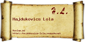 Hajdukovics Lola névjegykártya